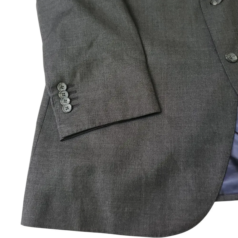 Suit Supply Vitale Barberis Canonico Grey Wool Suit Coat Jacket Surgeon Cuff 50R